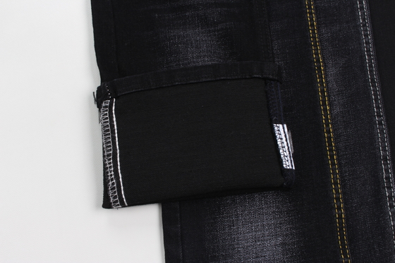 12オンス黒と黒の裏側クロスシャッチ スルーブジーンズ織物