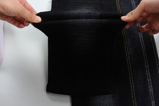 12オンス黒と黒の裏側クロスシャッチ スルーブジーンズ織物