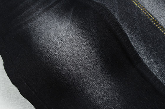 フルライクラサテン織りブラックブラックハイストレッチデニム生地