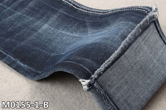 61%の綿11.8ozの十字のハッチTRのデニムの生地ののり抜きジーンズ
