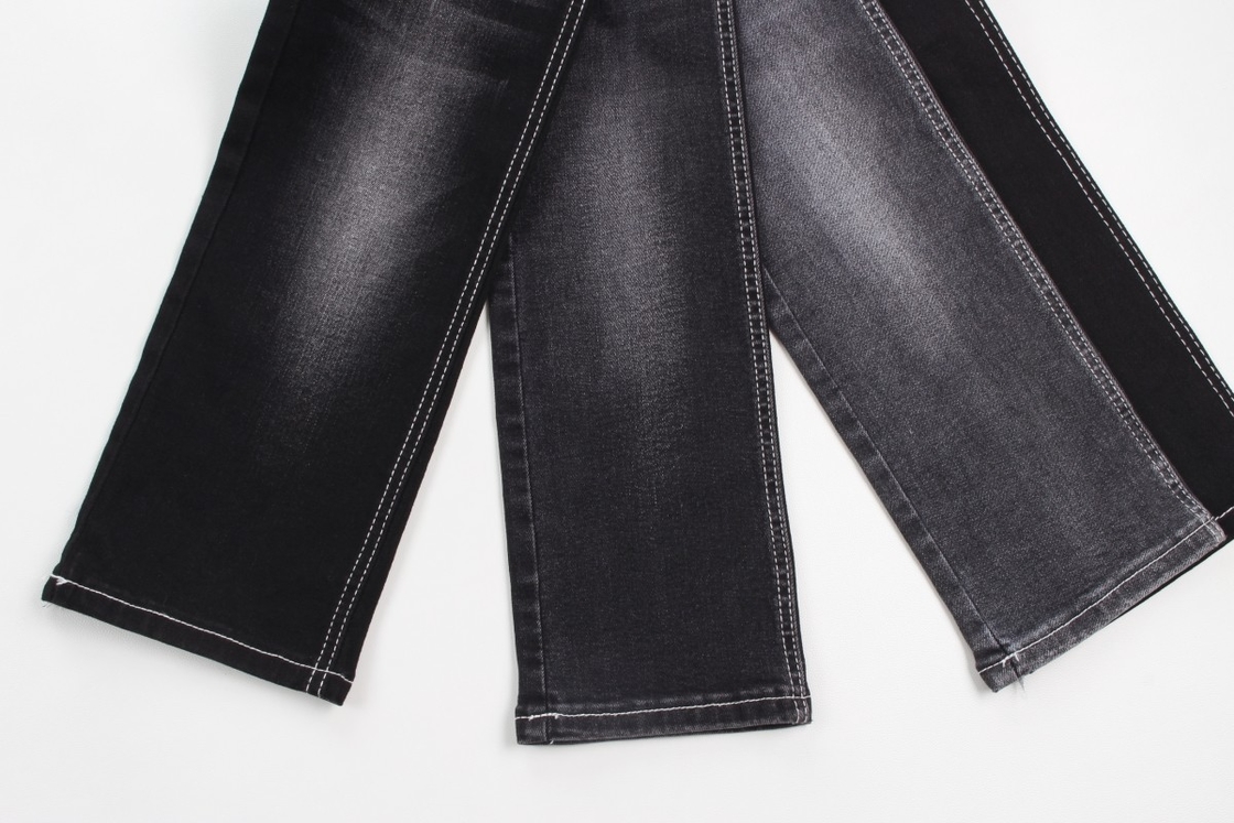 熱売 10オンス ワープスルーブ 高ストレッチ 黒の裏側 ズボンのためのジーンズ織物