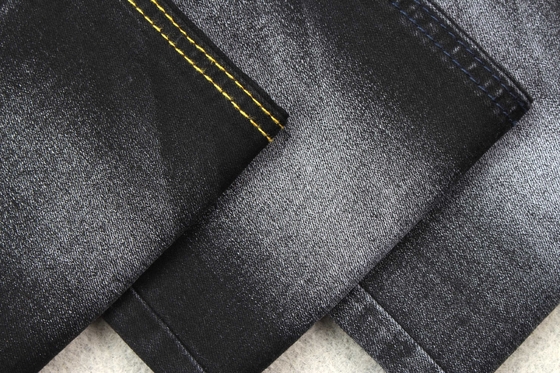 黒い裏側のジーンズの作成のための純粋で黒いデニムの生地9OZ