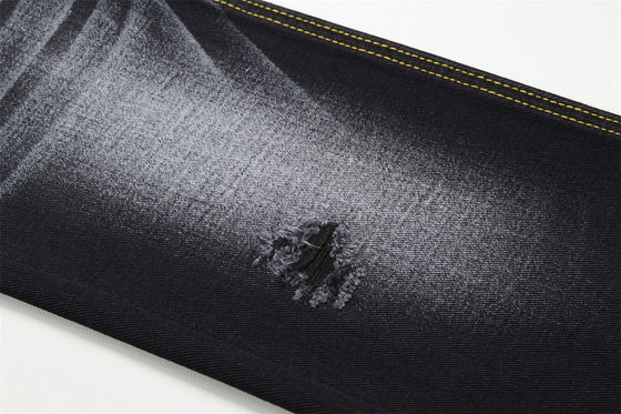 お買い得 10.5オンス ブラック・デニム・ファブリック 頑丈 100%綿 黒と黒の裏側 スタイルのために ジーンズ ボーイフレンド スタイルのために 柔らかいハンドフィール 女性 オンライン