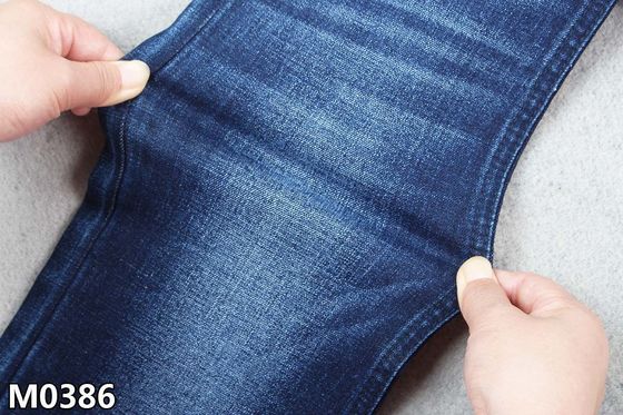 あや目陰影が付いている濃紺10.2Oz綿ポリエステル スパンデックスのデニムの生地